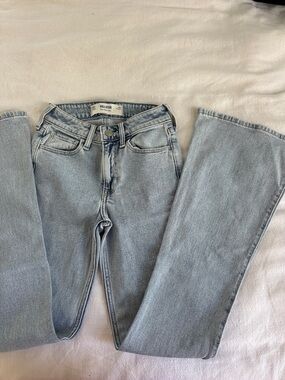 Hollister Light Wash Flare Jeans - Pale Blue
